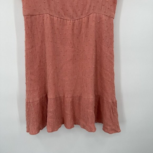 Altar'd State Pink Dot Textured Off Shoulder Short Sleeve Mini Dress Size Small‎ - Picture 3 of 6